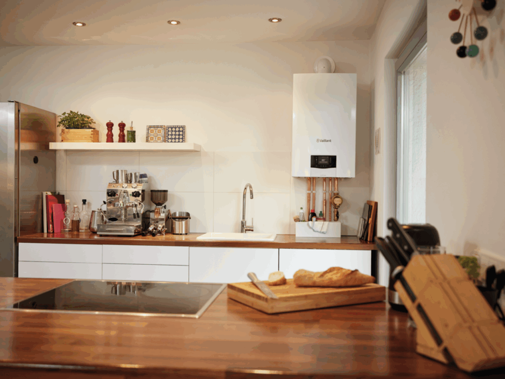 Vaillant boiler installed in domestic kitchen